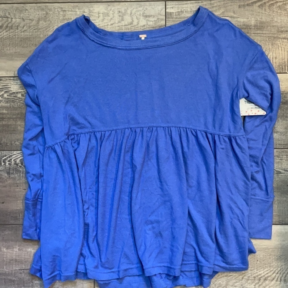 Free People Forever Your Girl Babydoll Blue Top - Picture 11 of 13